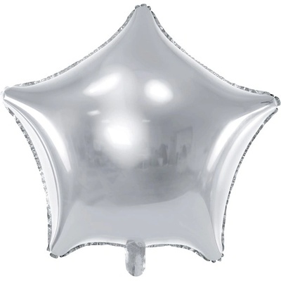 PartyDeco Balonek fóliový hvězda stříbrná 48 cm