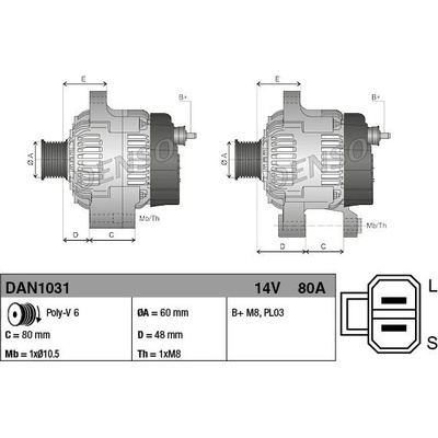 Alternátor DENSO (DE DAN1031)