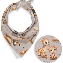 Biante Detská bavlnená šatka Sandra SA-514 Africké zvieratká na sivom