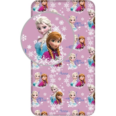 Jerry Fabrics Еластичен единичен памучен детски чаршаф 90x200 cm Frozen - Jerry Fabrics (23FT412)