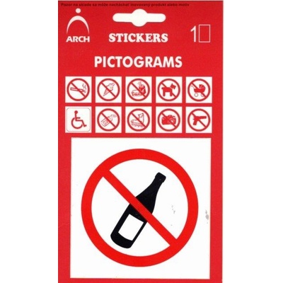 Piktogram 8x8 cm Zákaz pitia alkoholu!