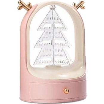Fuzio dizajnový stojan vianočný strom na šperky Sobík ružový E28R