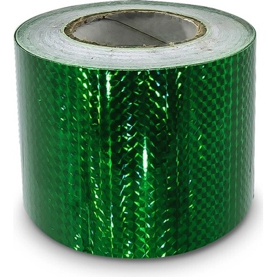 Hologramová samolepicí páska 100mm, motiv zelené čtverečky