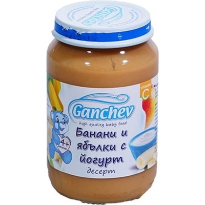 Ганчев пюре десерт банани и ябълки с йогурт - 190 г