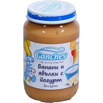 Ганчев пюре десерт банани и ябълки с йогурт - 190 г