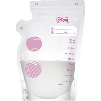Chicco Торбички за съхранение на кърма Chicco - 250 ml, 30 броя (N0119)