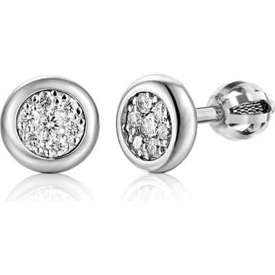 Gems, Elegantní peckové náušnice Maila, bílé zlato s brilianty, Šroubek, 585-38-3-1599.1B00.0.00.HSI.000.05