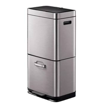 Image 1 of EKO-Europe Кош за разделно събиране на отпадъци EKO HIMALAYA сензорен - 60 л (35 л + 25 л) - инокс мат (EKO 933960 - Matt s/s)