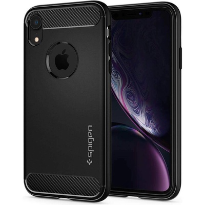 Spigen Rugged Armor Case - термополиуретанов кейс с най-висока степен на защита за iPhone XR (черен-мат)