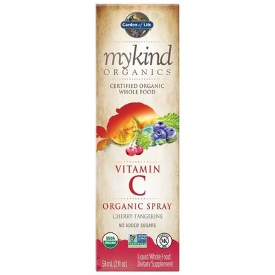 Garden of Life Mykind Organics Vitamin C Био спрей, Витамин С в спрей, череша и мандарина, 58 мл
