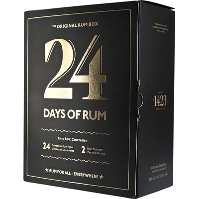 24 Days of Rum Rumový kalendář 2024 41,2% 24 x 0,02 l (dárkové balení kalendář a 2 sklenice)