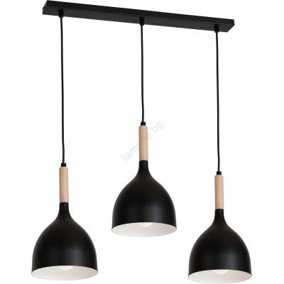 Luminex Пендел NOAK WOOD 3xE27/15W/230V черен/бук (LU1193)