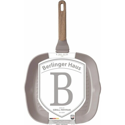 BERLINGERHAUS Grilovací pánev s titanovým povrchem 28 cm Taupe Nordic Collection BH-8335