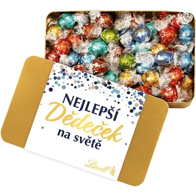 Lindt Lindor v plechovce Nejlepší Dědeček na světě 0,7 kg