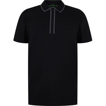 Image 1 of Boss Блуза с яка Boss Men's Philix Quarter Zip Cotton Short Sleeve Polo Shirt - Black 001