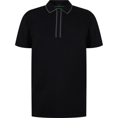 Boss Блуза с яка Boss Men's Philix Quarter Zip Cotton Short Sleeve Polo Shirt - Black 001
