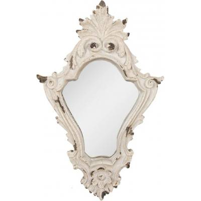 Clayre & Eef Brocante Bílé antik s ornamenty 27 x 42 cm
