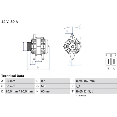 Alternátor BOSCH 0 986 045 701