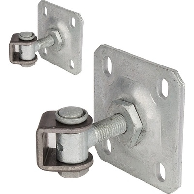 LOCINOX® G90WP záves M16 s platňou 100 x 100 mm, otvárateľný 90°, nastaviteľný 1D, čiastočne pozinkovaný