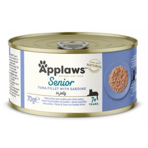Applaws Senior Tin - Tuna with Sardine in Jelly - месни хапки с риба тон и сардина, за котки над 10 години 70 гр 1331CE-A