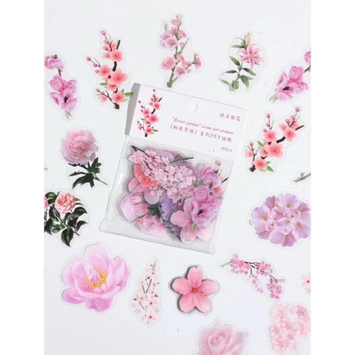 Sada 40 samolepiek - Pink Blossom