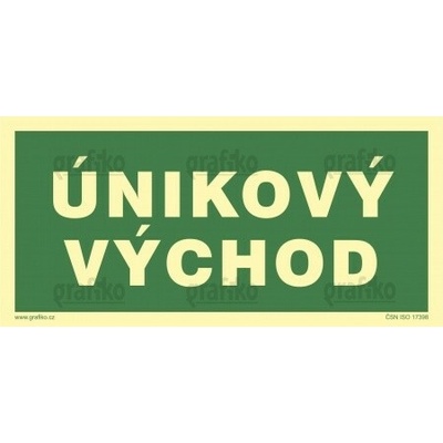Grafiko | Únikový východ - fotoluminiscenční - Materiál Samolepící PVC folie, Rozměr 300x150mm
