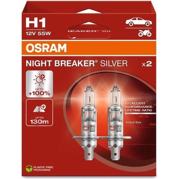 OSRAM H1 OSRAM Night Breaker Silver +100% BOX 2бр (1670)