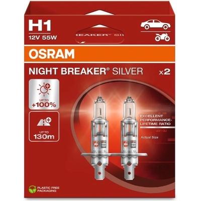 OSRAM H1 OSRAM Night Breaker Silver +100% BOX 2ks (1670)