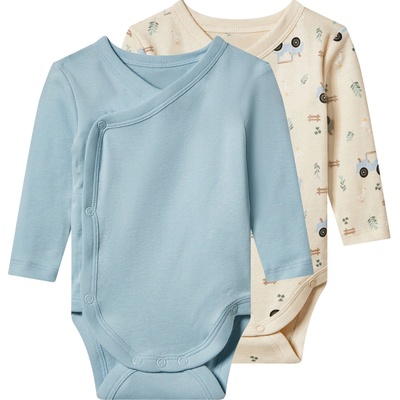 Lupilu Dětské zavinovací body s BIO bavlnou 2 kusy modrá krémová – Sleviste.cz