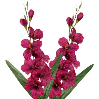 Umelá gladióla saténová burgundy 64 cm