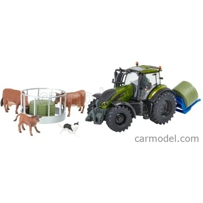 Britains Valtra T254 Tractor With Playset Fleming Bale Lifter 2019 Zelená 1:32