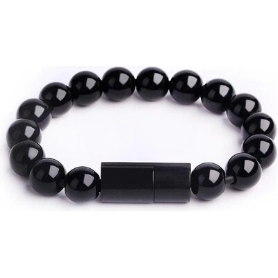 Náramok - nabíjací kábel Bracelet s Apple lightning konektorom Farva: Čierna
