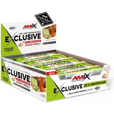 Amix Nutrition Exclusive Protein Bar [12 x 85 грама] Шамфъстък с карамел