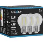 Mexen Vintis 3x LED филаментна крушка E27, G45, 2W, Неутрална - 4000K, 240 lm, прозрачна - (L156-E27-0240-00x03)