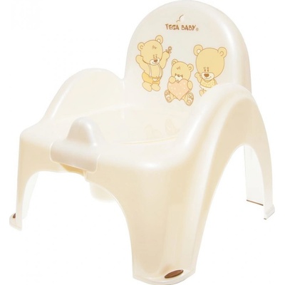 Tega Baby Nočník kresielko Teddy s melódiou biela perleť