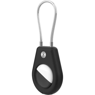 HQWear Калъф Apple AirTag със стоманен кабел - черен (5907769372445)