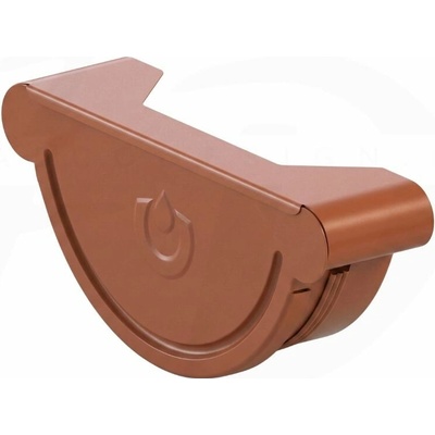Krop Čelo polkruhového žľabu oceľový 280 mm systém 130 RAL 8004 Medeno hnedá
