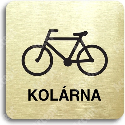 ACCEPT Piktogram kolárna - zlatá tabulka - černý tisk bez rámečku