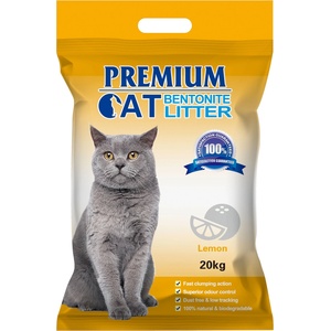 Premium Cat Премиум котешка тоалетна с бентонит - лимон за котки 20 кг