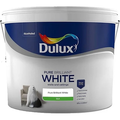 Dulux Pure Brilliant, Бяла силк емулсионна боя 10 л