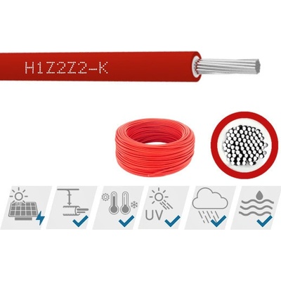 MHPower solární 1x4mm² červený 1 m