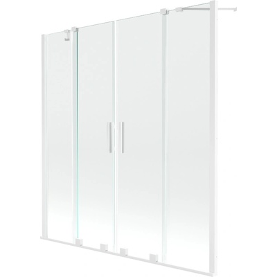 Mexen Velar Двукрилен плъзгащ се параван за вана Duo 150 x 150 cm, прозрачен, бял (896-150-000-02-20)