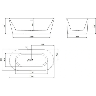 Mexen Oval Slim 170 x 80 cm 52661708075-20