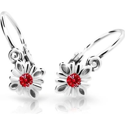 Danfil dětské náušnice C2261 z bílého zlata s kamínkem Ruby Dark