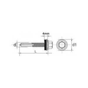 Uncanny Brand Self-tapping screw impax with epdm #12mm ral9003 5.5*32mm