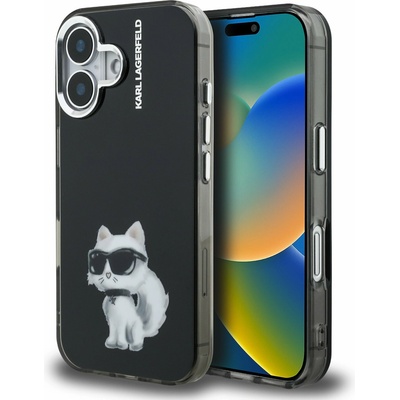KARL LAGERFELD IML Aquarelle Choupette Заден Калъф за iPhone 16 Black Karl Lagerfeld | Lilav | ЖЕНИ | UNI