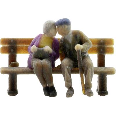 Noch H0 Seniori na lavičke 3D tlačový model hotový model plastový model sediaci