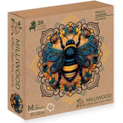 Milliwood Дървен пъзел Milliwood, Peace and Harmony, 206 ч. - Мандала, Изобилие (M-Abundance-5065-C)