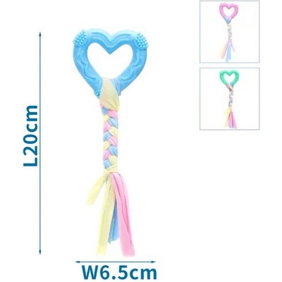 Nobleza hračka pre šteniatka gumené srdce s lanom 20 cm