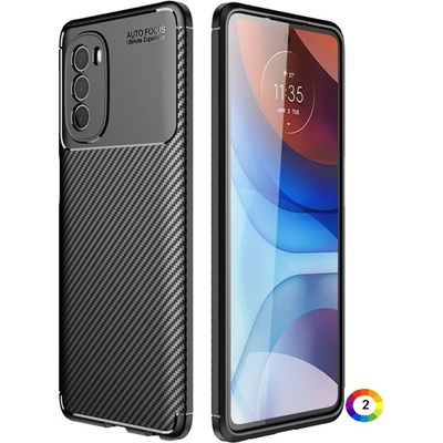 Motorola Moto G51 Удароустойчив Carbon Fiber Калъф и Протектор